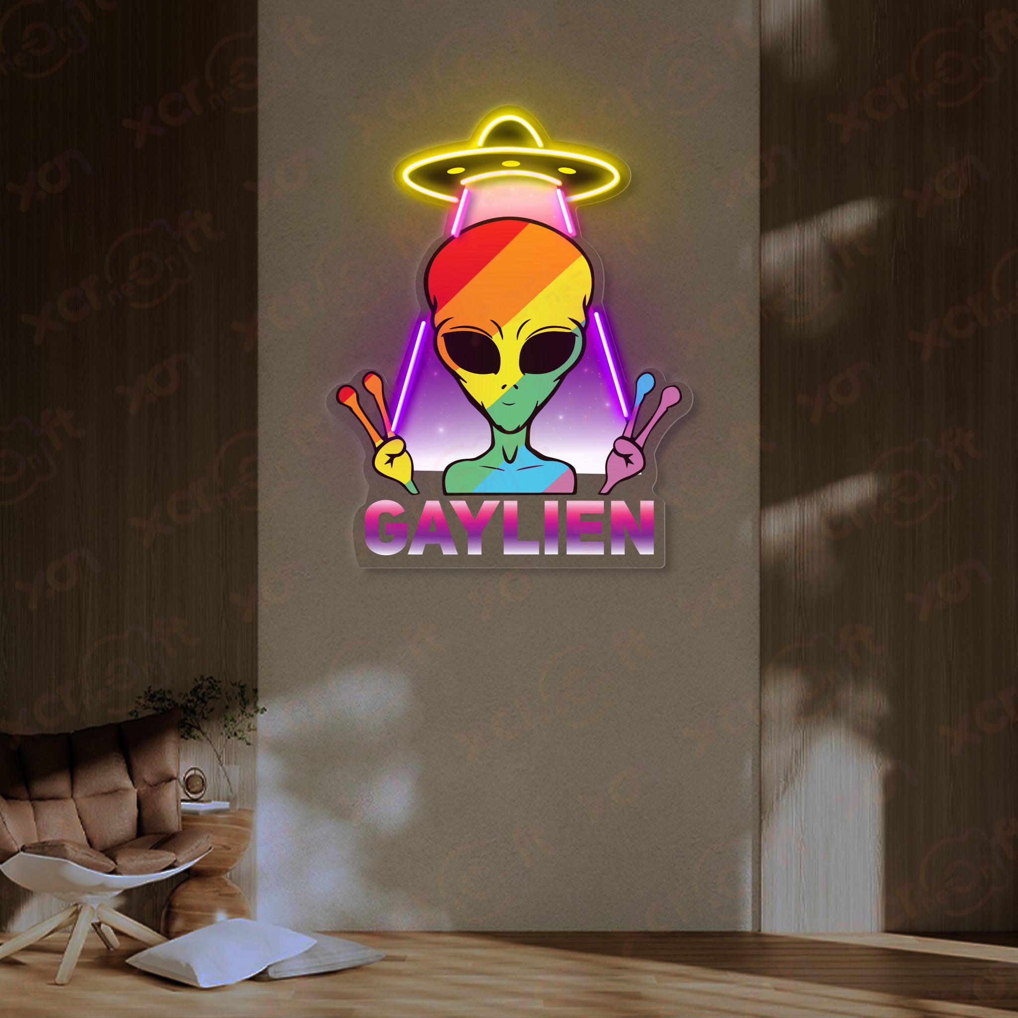 Gaylien UV Printed Neon Sign