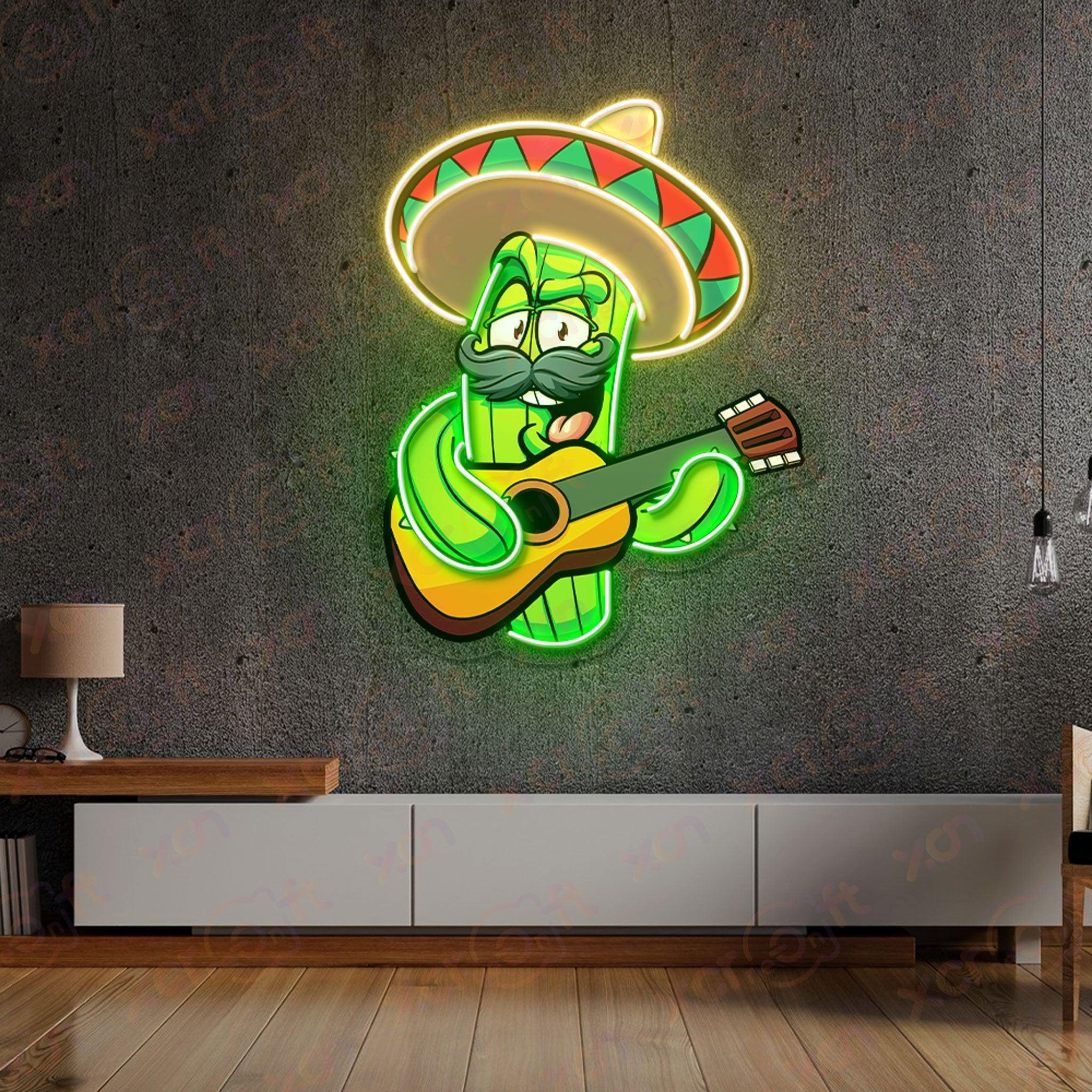 Singing Cactus Neon Signs Decoration Mexican Style