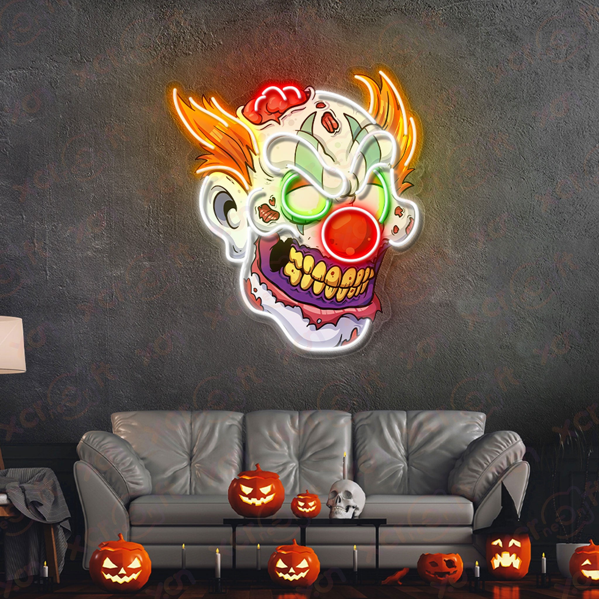 Clown Horror Neon Name Sign Halloween Decor Ideas