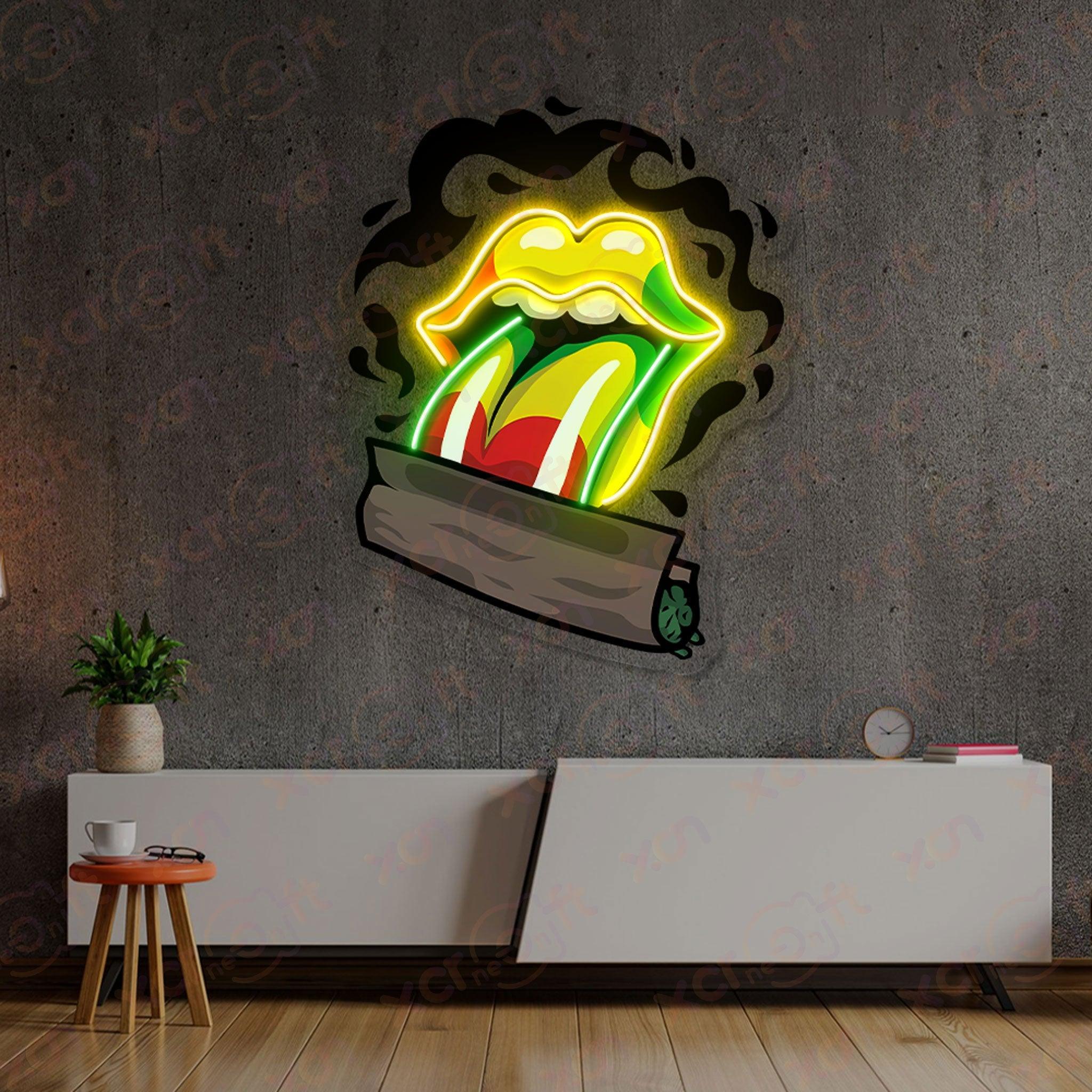 Trippy Lip Neon Light For Wall Decoration