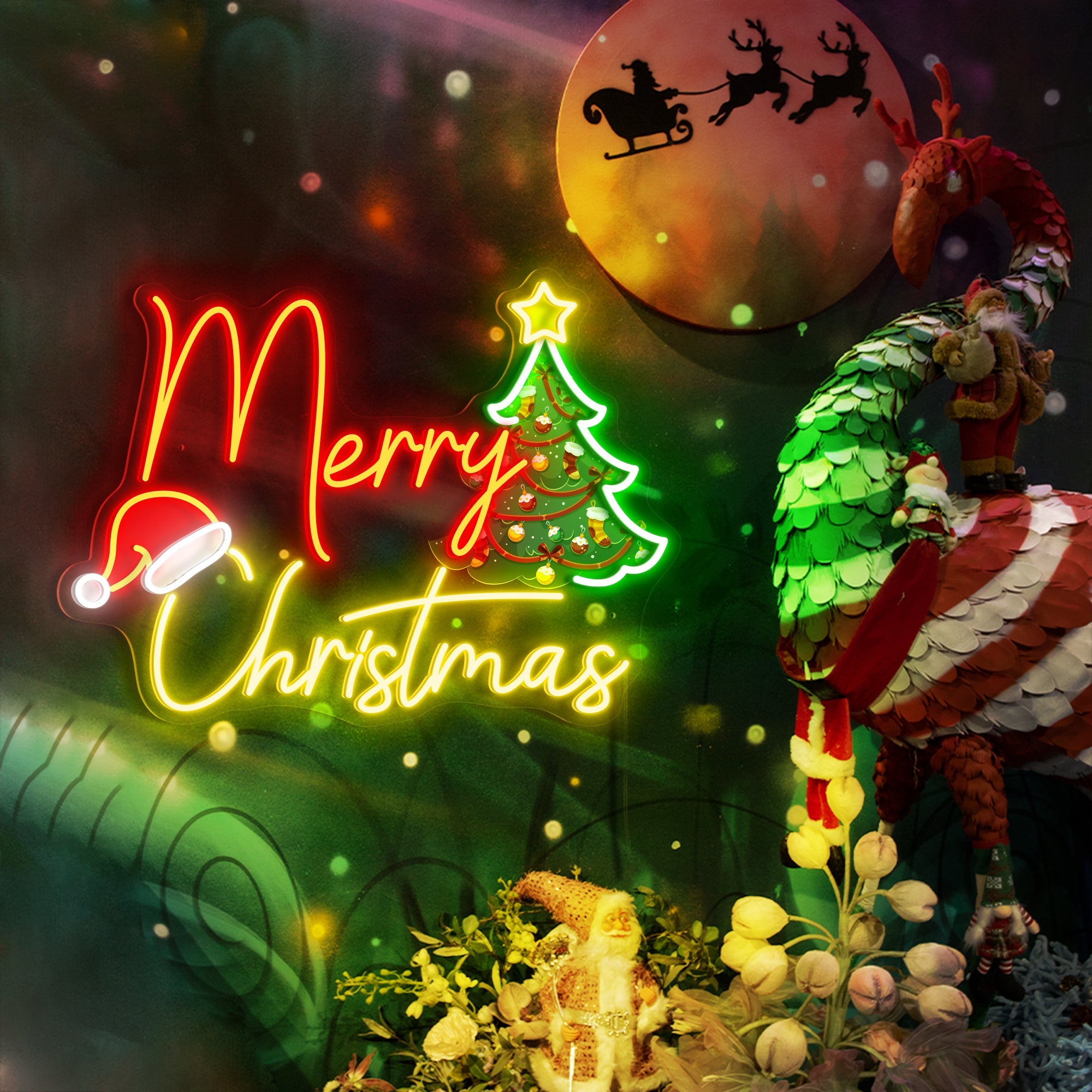 Merry Christmas UV Neon Sign