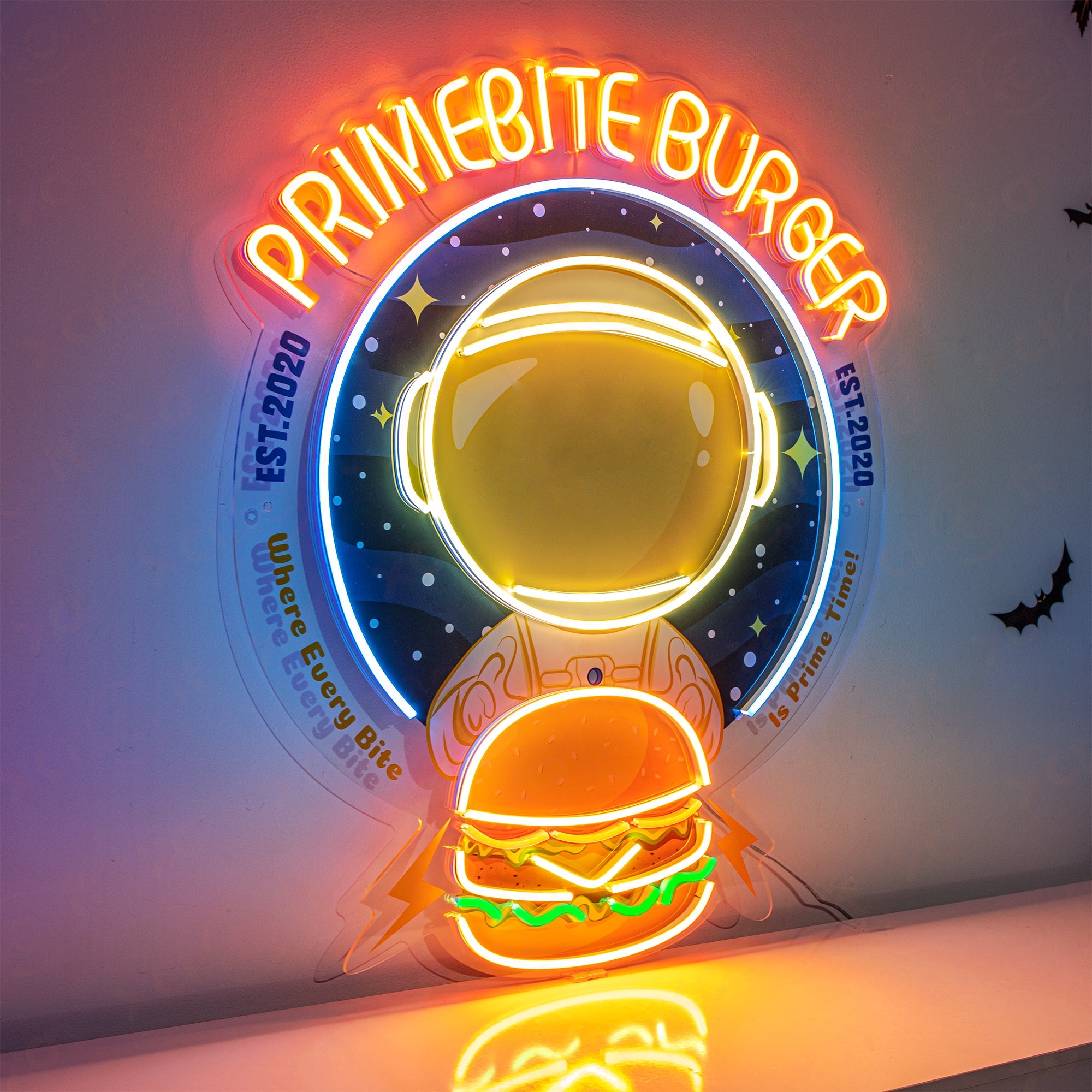 Astronaut Burger Neon Sign