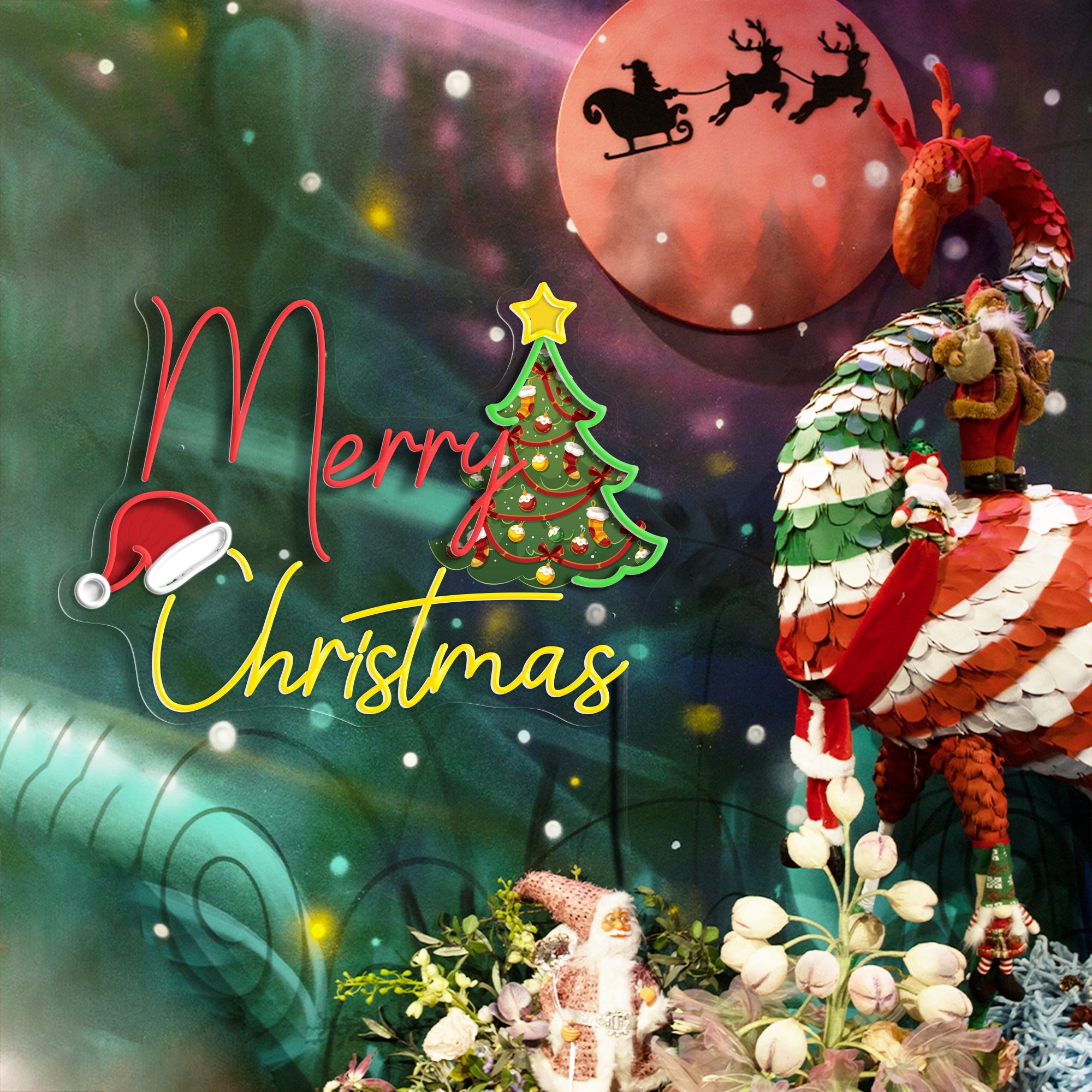 Merry Christmas UV Neon Sign