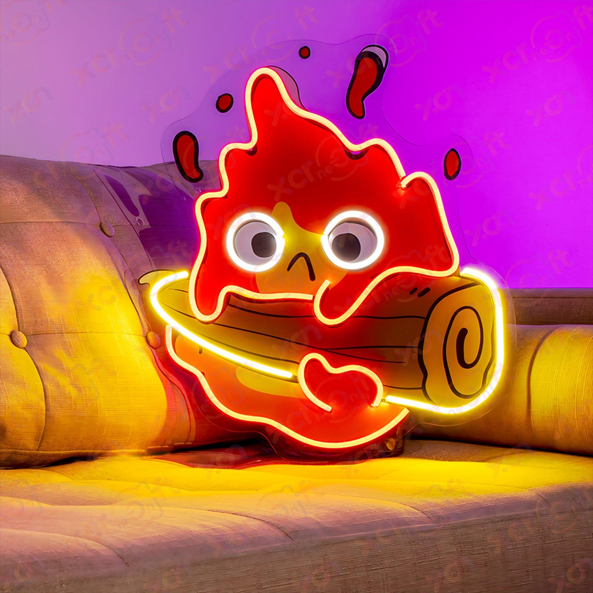 Cute Fire Anime Cartoon Durable Neon Signs Decor